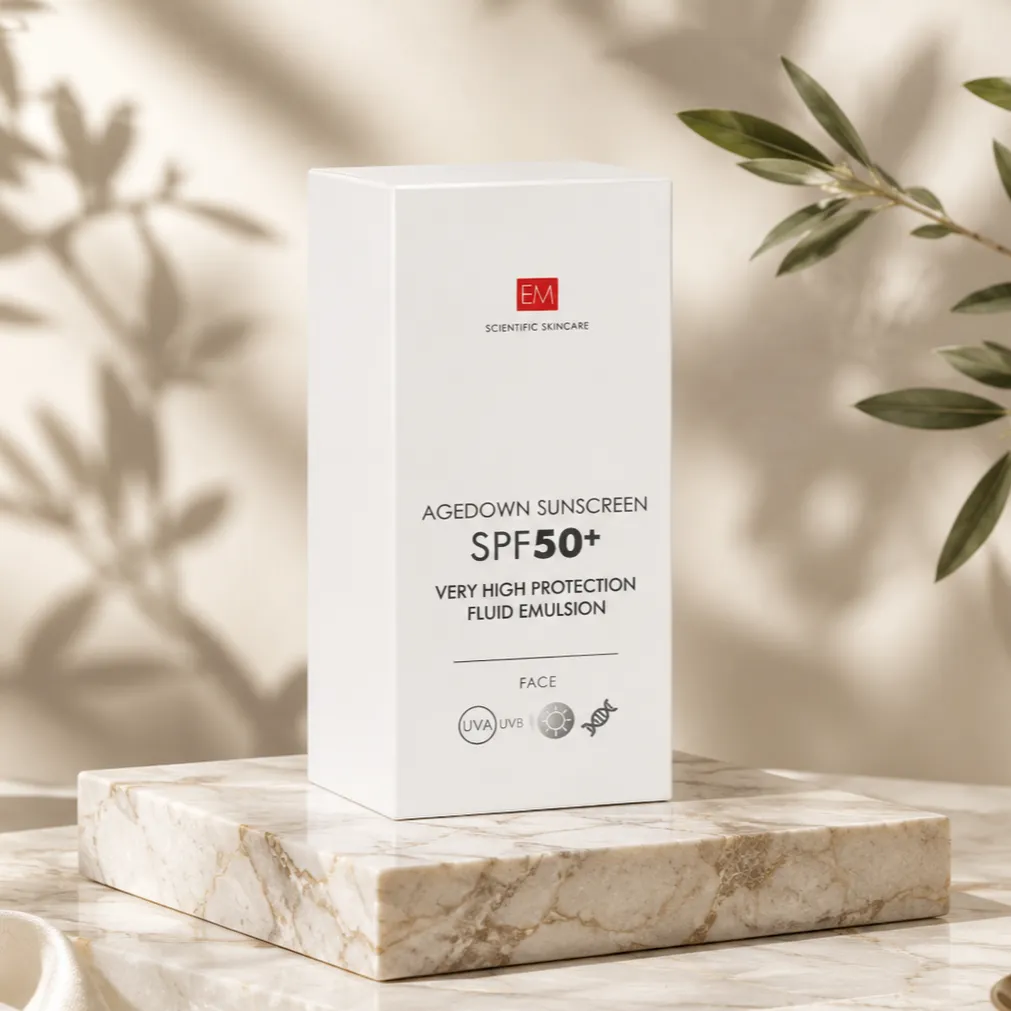 Agedown sunscreen spf50+ - fluid emulsion with sun protection, non-greasy formula and antioxidant effect 50ml