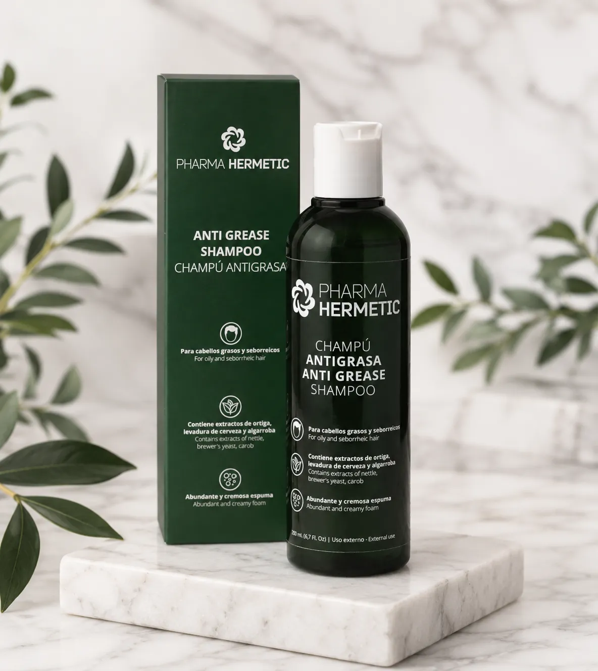 Green Remedies by Pharma Hermetic Anti Grease Shampoo, 200 ml