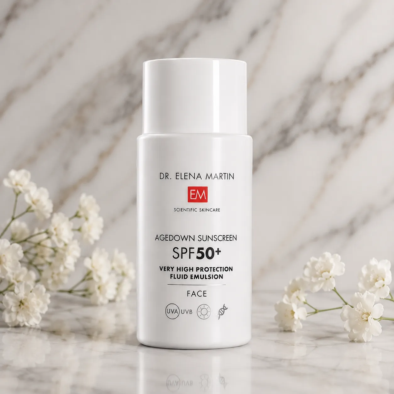Agedown sunscreen spf50+ - emulsie fluidă cu protecție solară, formulă non-grasă și efect antioxidant 50ml - Image 2